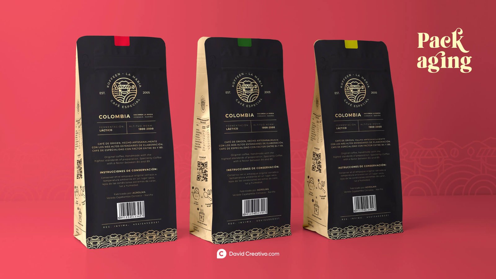 Diseñador de empaques de Cafe